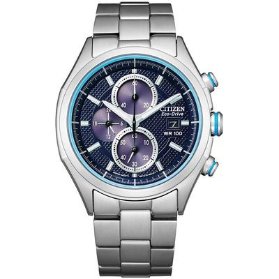 Citizen - Men's Stainless Steel Eco-Drive Watch with Blue Dial - CA0430-54M