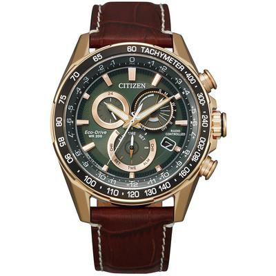 Citizen - Men's Eco-Drive PCAT Watch with Brown Leather Band - CB5919-00X