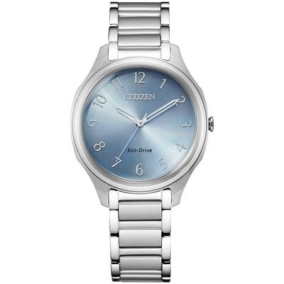 Citizen - Ladies' Stainless Steel Eco-Drive Watch with Blue Dial - EM0750-50L