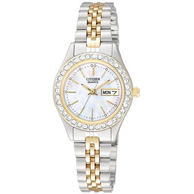 Citizen - Ladies' Two-Tone Quartz Watch with Mother-of-Pearl Dial and Swarovski Crystal Bezel - EQ0534-50D