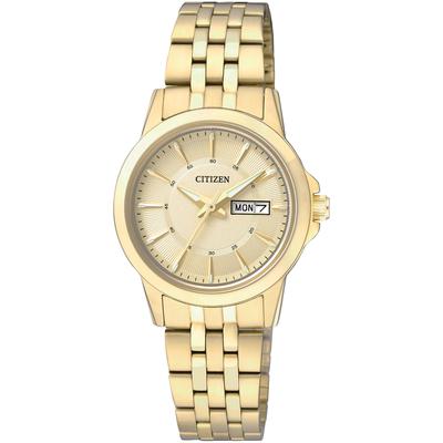 Citizen - Ladies' Gold-Tone Quartz Watch with Champagne Dial - EQ0603-59P