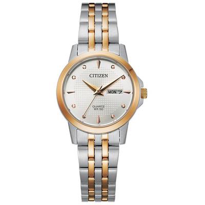 Citizen - Ladies' Two-Tone Quartz Watch with White Dial - EQ0605-53A