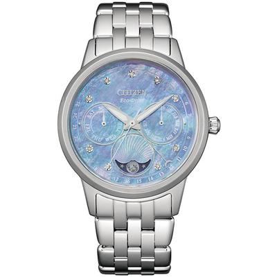 Citizen - Ladies' Calendrier Stainless Steel Eco-Drive Watch with Blue Mother-of-Pearl Dial - FD0000-52N