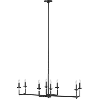 Generation Lighting - Ansley 8-Light Linear Chandelier - Aged Iron - F3292/8AI