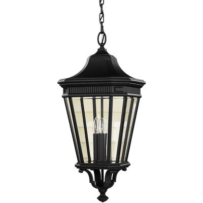 Generation Lighting - Cotswold Lane 3-Light Outdoor Pendant - Black - OL5412BK