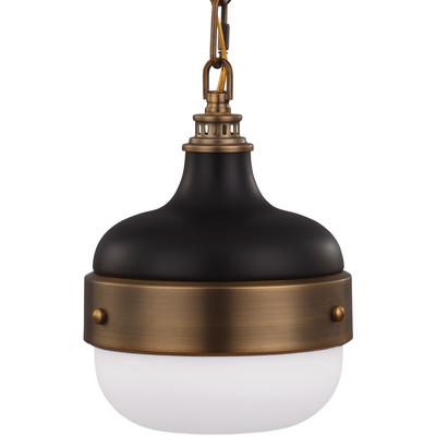 Generation Lighting - Cadence 1-Light Pendant - Dark Antique Brass/Matte Black - P1282DAB/MB