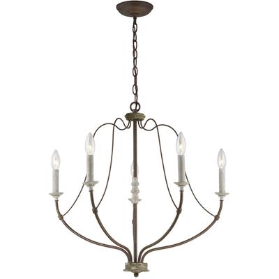 Generation Lighting - Nadia 5-Light Chandelier - Distressed White Wood - 3000405-748