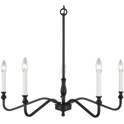 Generation Lighting - Lanne 5-Light Chandelier - Midnight Black - 3001905-112