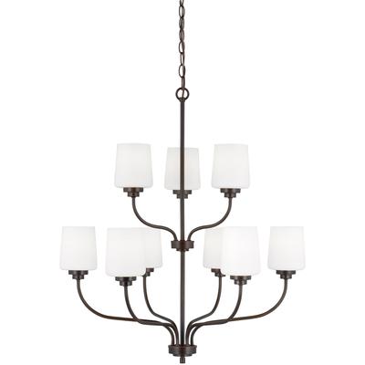 Generation Lighting - Windom 9-Light Chandelier - Bronze - 3102809-710