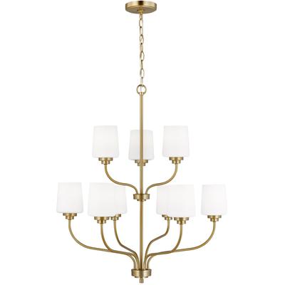 Generation Lighting - Windom 9-Light Chandelier - Satin Brass - 3102809-848