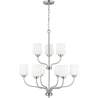 Generation Lighting - Windom 9-Light Chandelier - Brushed Nickel - 3102809EN3-962