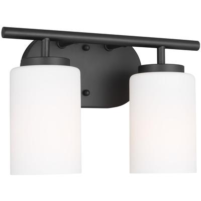 Generation Lighting - Oslo 2-Light Wall/Bath Fixture - Midnight Black - 41161-112