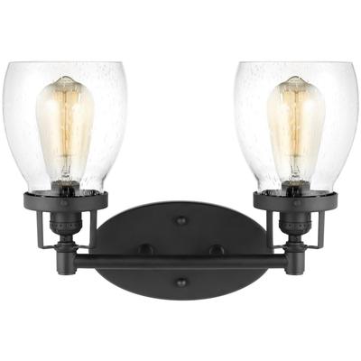 Generation Lighting - Belton 2-Light Wall/Bath Fixture - Midnight Black - 4414502-112