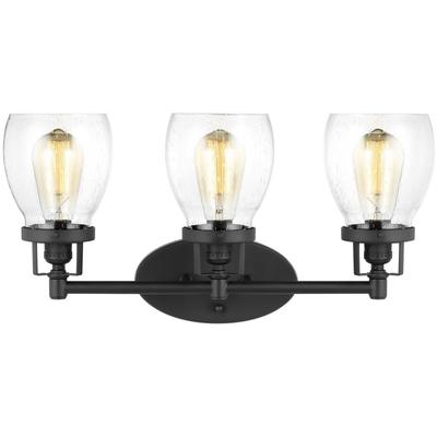 Generation Lighting - Belton 3-Light Wall/Bath Fixture - Midnight Black - 4414503-112