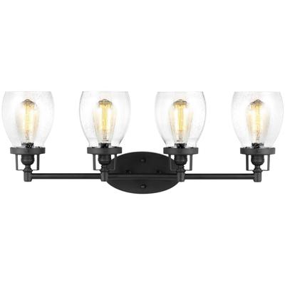 Generation Lighting - Belton 4-Light Wall/Bath Fixture - Midnight Black - 4414504-112