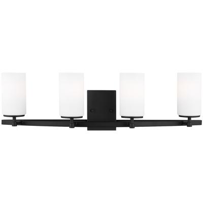 Generation Lighting - Alturas Four-Light LED Bathroom Fixture - Midnight Black - 4424604EN3-112