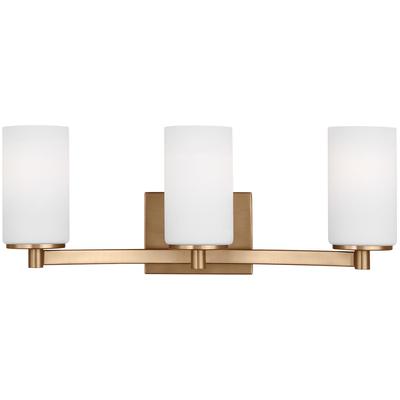 Generation Lighting - Hettinger Three-Light LED Bathroom Fixture - Satin Brass - 4439103EN3-848