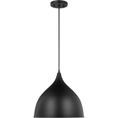 Generation Lighting - Grant One-Light Pendant - Midnight Black - 6001001-112