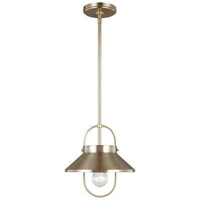 Generation Lighting - Dormer One-Light Pendant - Satin Brass - 6001101-848