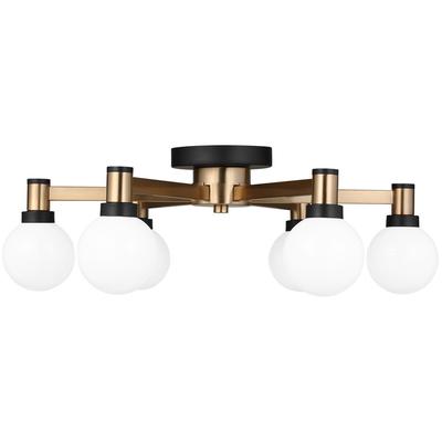 Generation Lighting - Judd Six-Light Semi-Flush Mount - Satin Brass - 7000506-848