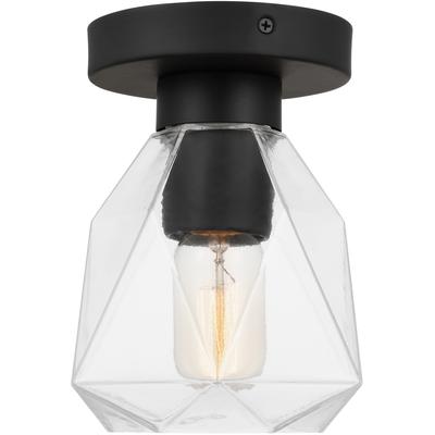 Generation Lighting - Quinn One-Light Wall/Ceiling Semi-Flush Mount - Midnight Black - 7000701-112