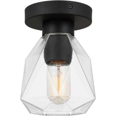 Generation Lighting - Quinn One-Light Wall/Ceiling Semi-Flush Mount - Midnight Black - 7000701-112