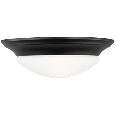 Generation Lighting - Nash 1-Light Flush Mount - Midnight Black - 75434-112