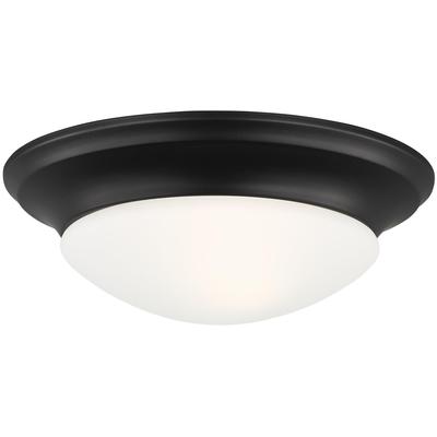 Generation Lighting - Nash 1-Light Flush Mount - Midnight Black - 75434-112