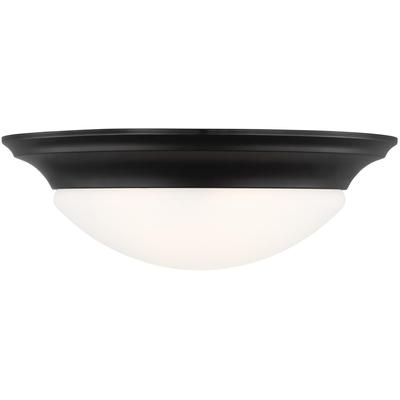 Generation Lighting - Nash 3-Light Flush Mount - Midnight Black - 75436-112