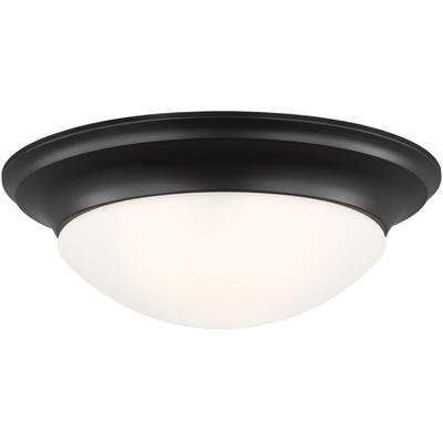 Generation Lighting - Nash 3-Light Flush Mount - Midnight Black - 75436-112