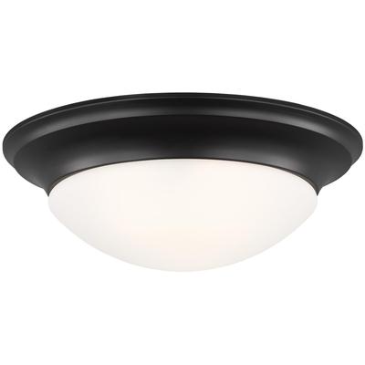 Generation Lighting - Nash 3-Light Flush Mount - Midnight Black - 75436EN3-112