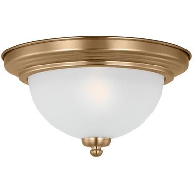 Generation Lighting - Geary One-Light Ceiling Flush Mount - Satin Brass - 77063-848