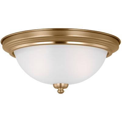 Generation Lighting - Geary Two-Light LED Ceiling Flush Mount - Satin Brass - 77064EN3-848