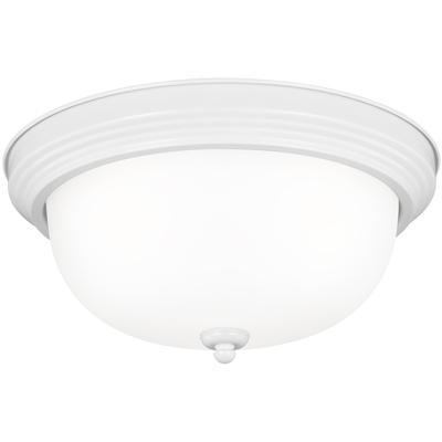 Generation Lighting - Geary 3-Light Ceiling Flush Mount - White - 77065-15