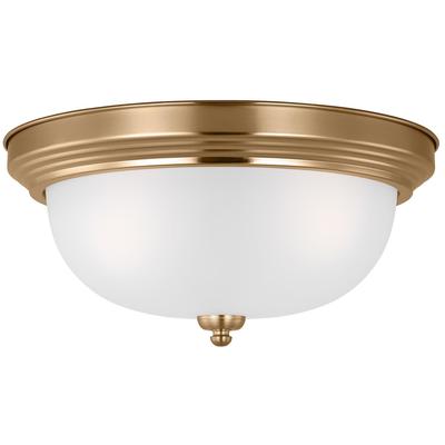 Generation Lighting - Geary Three-Light Ceiling Flush Mount - Satin Brass - 77065-848