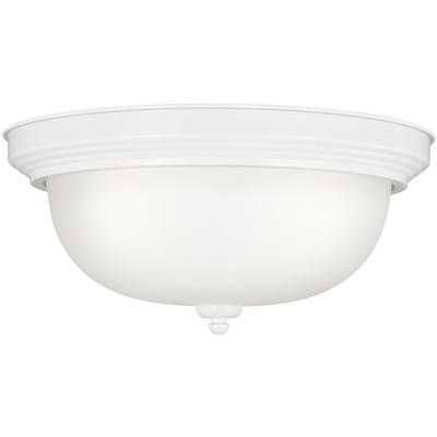 Generation Lighting - Geary 3-Light LED Ceiling Flush Mount - White - 77065EN3-15