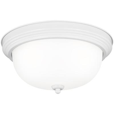 Generation Lighting - Geary 3-Light LED Ceiling Flush Mount - White - 77065EN3-15