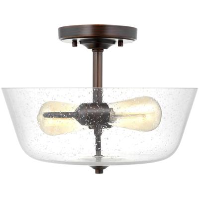 Generation Lighting - Belton 2-Light Ceiling Semi-Flush Mount - Bronze - 7714502-710