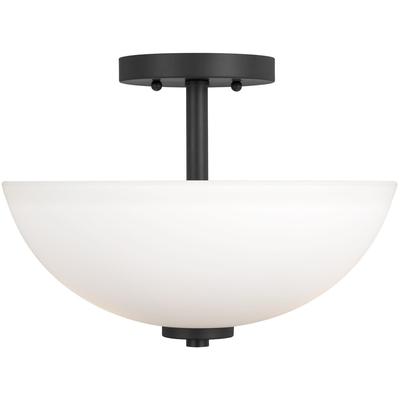 Generation Lighting - Oslo 2-Light Semi-Flush Convertible Pendant - Midnight Black - 77160EN3-112