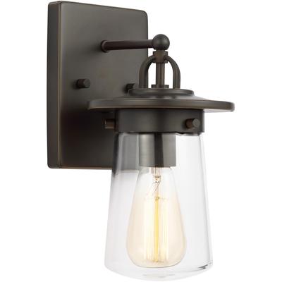 Generation Lighting - Tybee 1-Light Small Outdoor Wall Lantern - Antique Bronze - 8508901-71