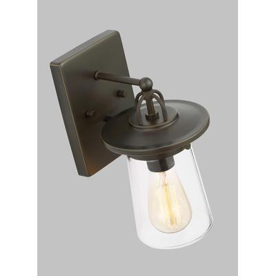 Generation Lighting - Tybee 1-Light Small Outdoor Wall Lantern - Antique Bronze - 8508901-71