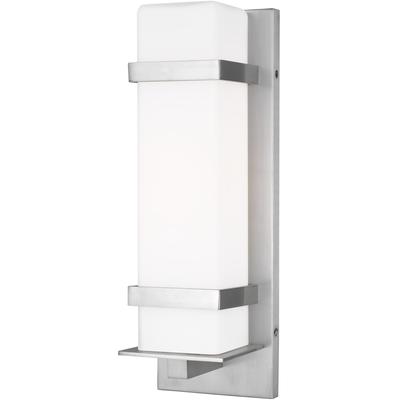 Generation Lighting - Alban Medium 1-Light Outdoor Wall Lantern - Satin Aluminum - 8620701-04