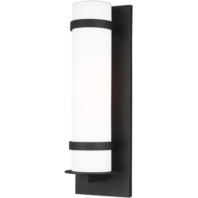 Generation Lighting - Alban Large 1-Light Outdoor Wall Lantern - Black - 8718301-12