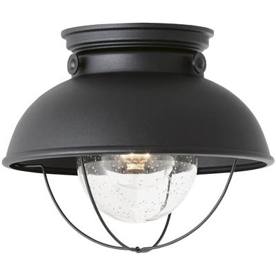 Generation Lighting - Sebring 1-Light LED Outdoor Ceiling Flush Mount - Black - 8869EN3-12