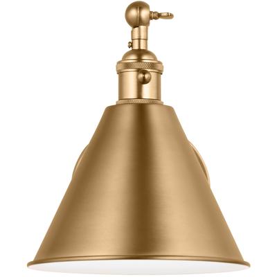 Generation Lighting Designers - Salem Single Arm 1-Light Sconce - Satin Brass - 4198101-848