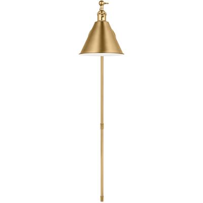 Generation Lighting Designers - Salem Single Arm 1-Light Sconce - Satin Brass - 4198101-848