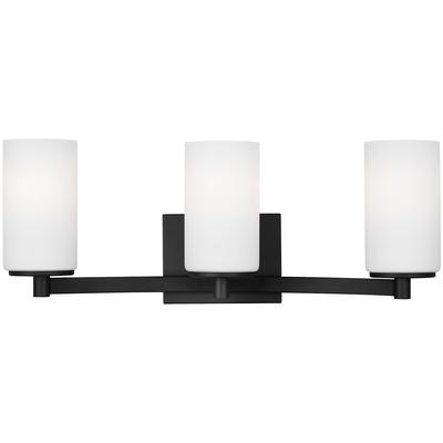 Generation Lighting - Hettinger Three-Light Bathroom Fixture - Midnight Black - 4439103-112