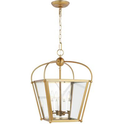 Generation Lighting Designers - Charleston Small 4-Light Lantern Pendant - Satin Brass - 5191004-848