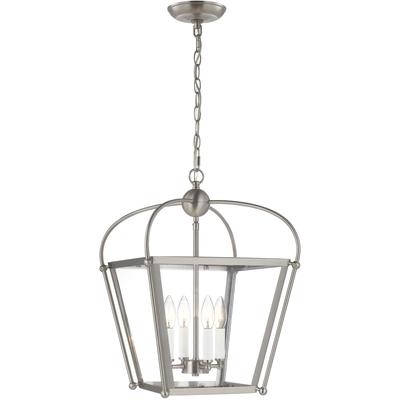 Generation Lighting Designers - Charleston Small 4-Light LED Lantern Pendant - Brushed Nickel - 5191004EN-962