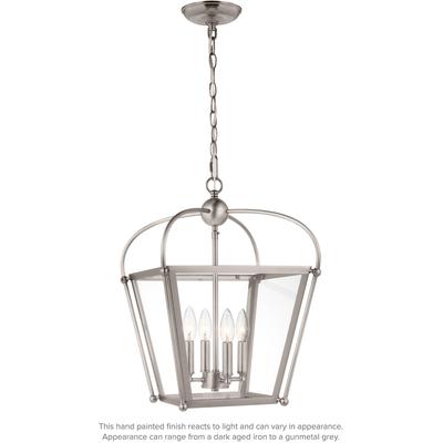 Generation Lighting Designers - Charleston Small 4-Light LED Lantern Pendant - Antique Brushed Nickel - 5191004EN-965